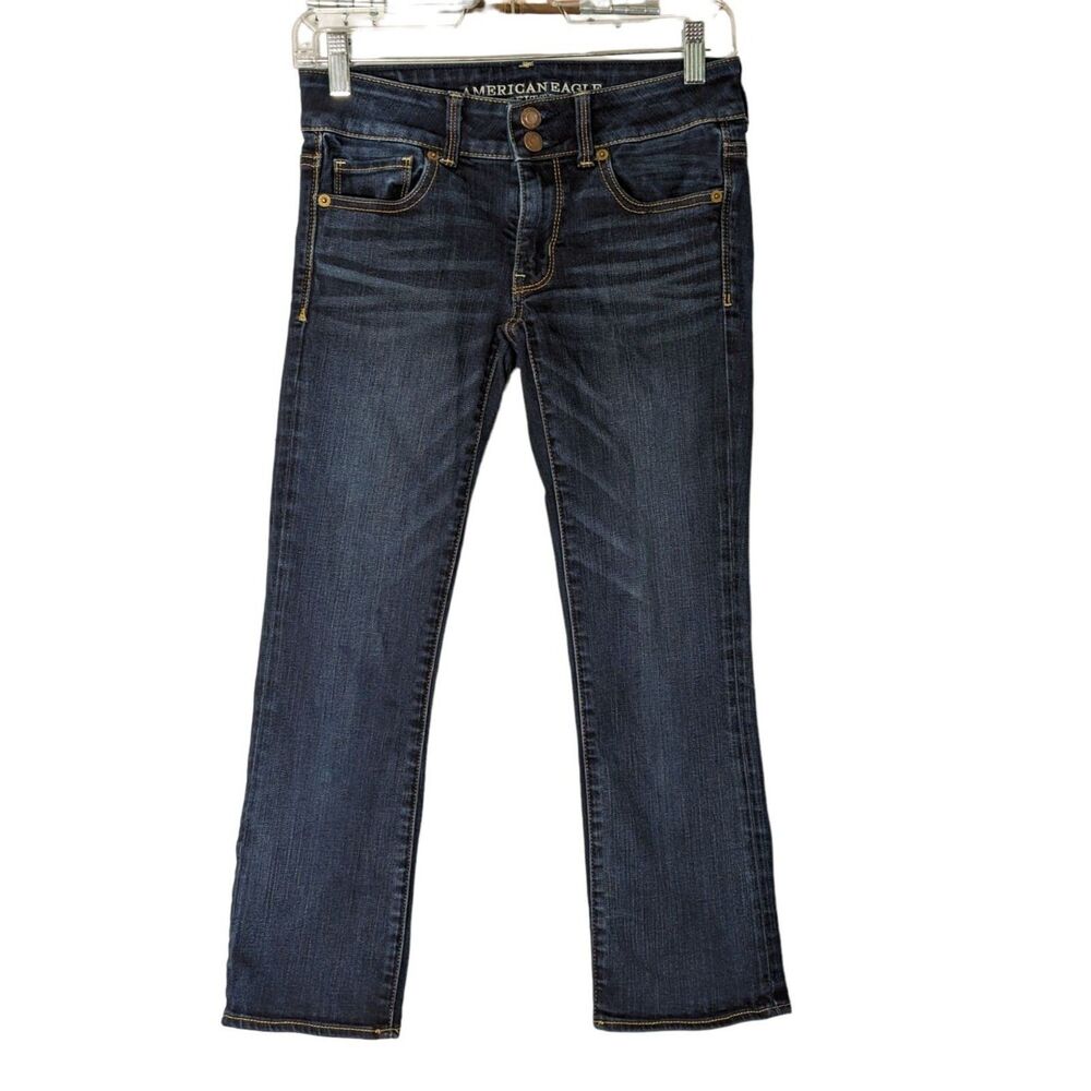 American Eagle Jeans Women's 0 Artist Dark Low Rise Stretch Flex Comfort Casual